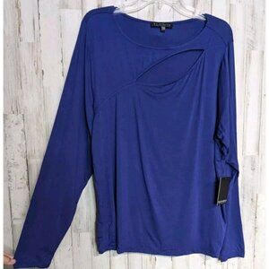 Eloquii 2X Top NWT Royal Blue Rayon Stretchy Casual